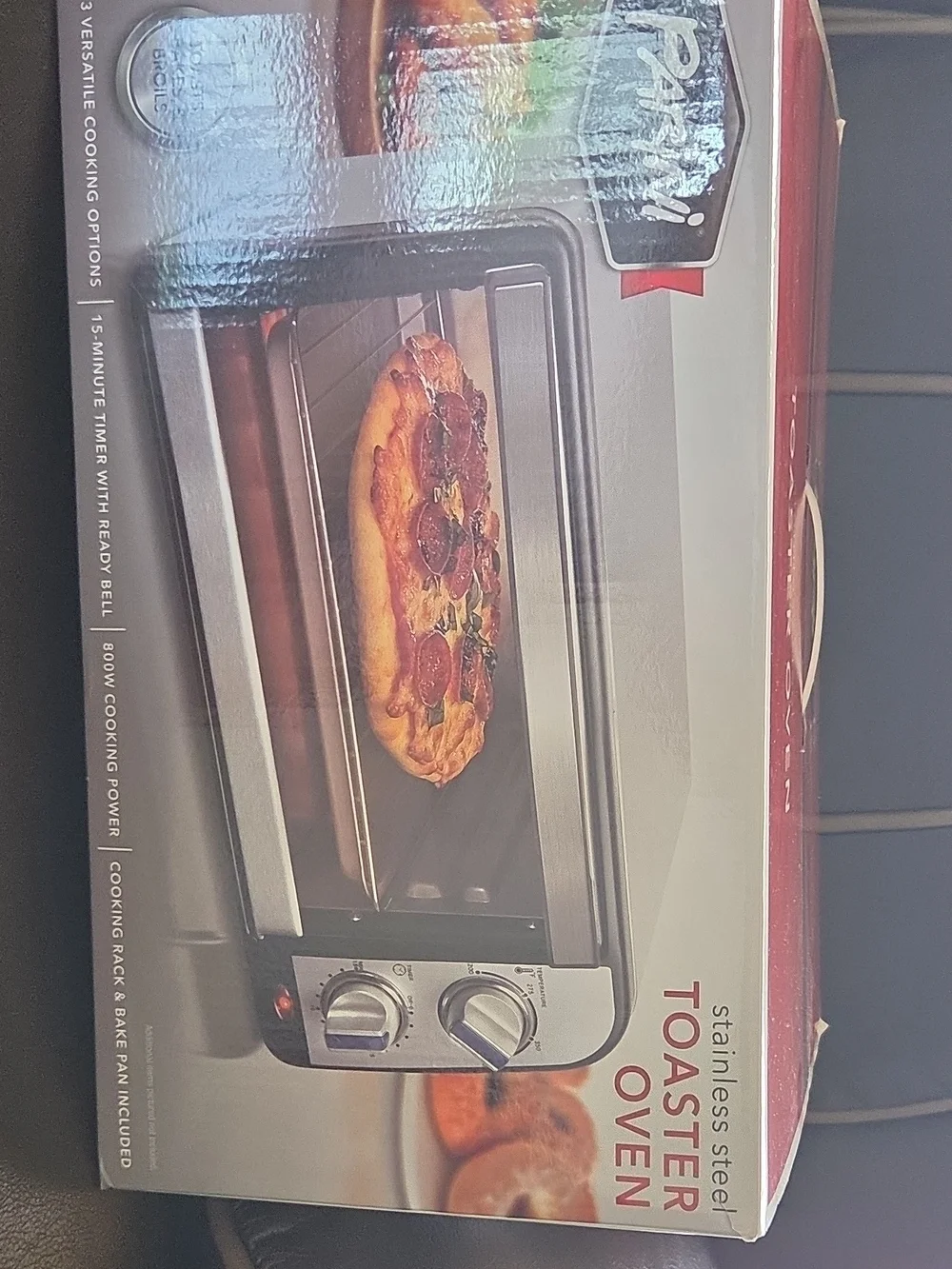 Stainless Steel Toaster Oven with Dual Control Dials - Silver